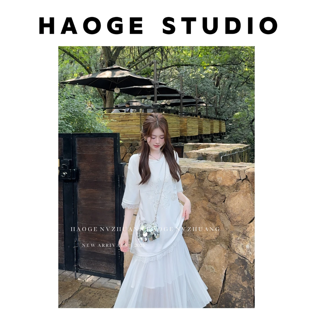 浩哥严选●琉璃时光T恤预C5TX5334A夏季设计感小众甜美温柔风简版