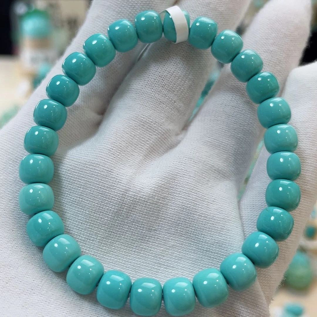 绿松石珠宝奇石未镶嵌尺寸7.3圈口15.8