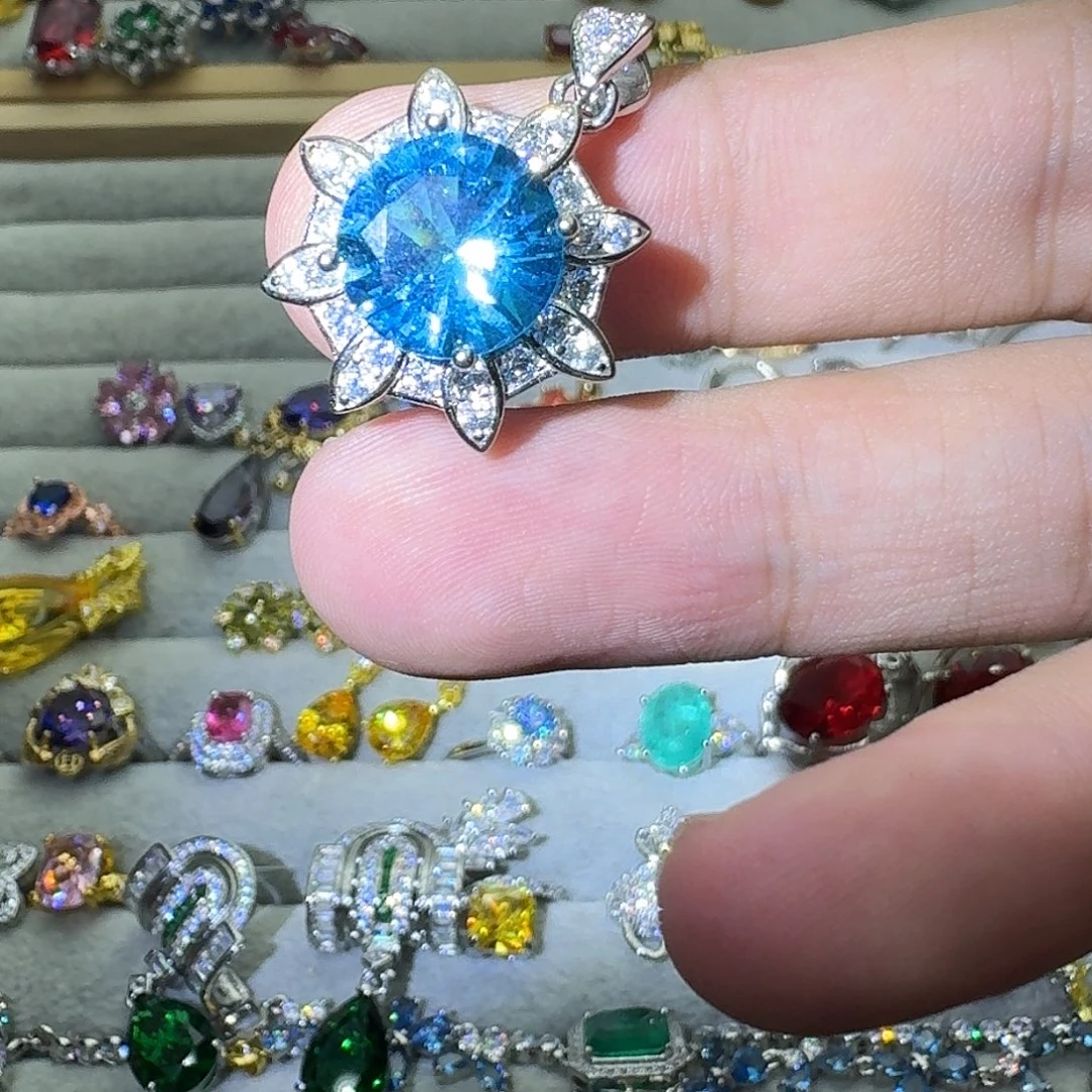 戒指银S925镶嵌水晶