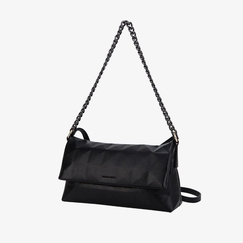 新款信封包百搭ins潮单肩休闲女包小众腋下包包女菱格链条斜挎包