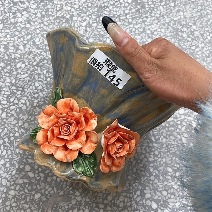 红陶粗陶多肉花盆瑕疵145