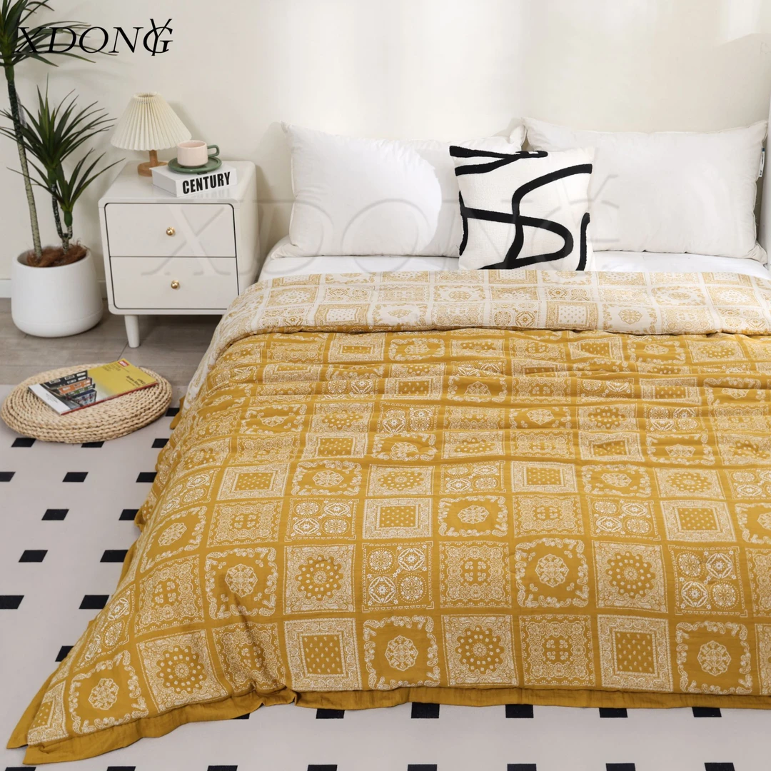 {巴特}高支全棉色织提花四季被200*230