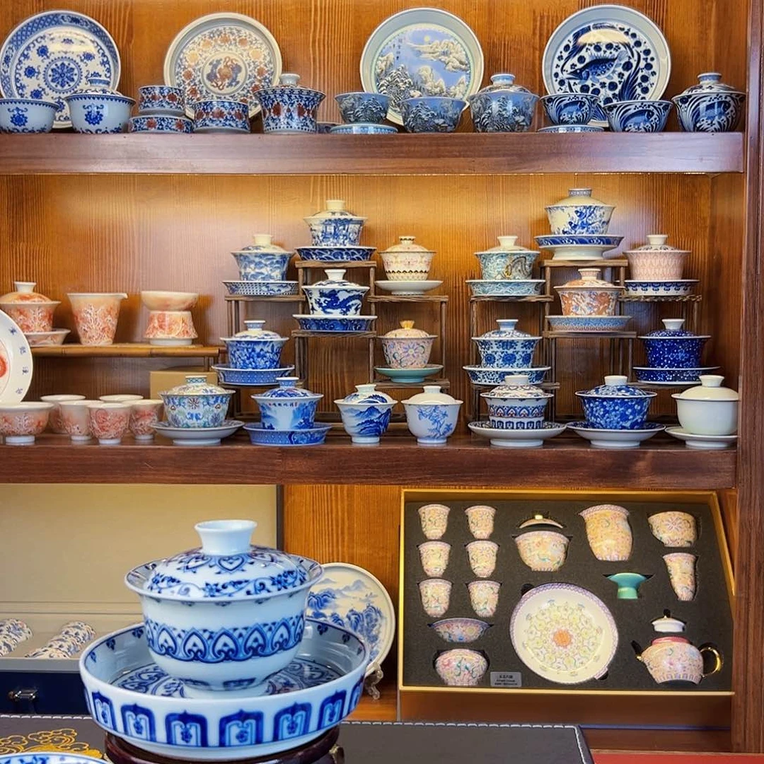 品**活盐橡糖宝香花四件套茶杯