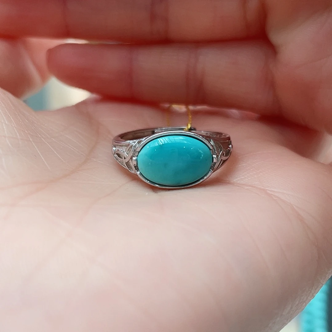 绿松石戒指银S925镶嵌