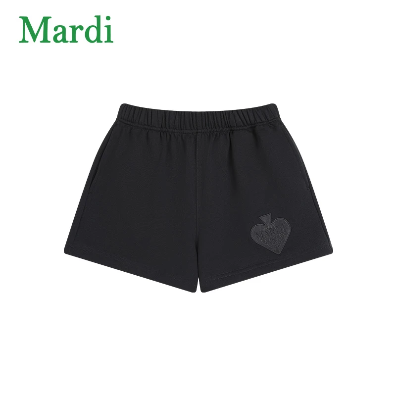 MARDI桃心刺绣短裤女夏休闲运动卫裤宽松显瘦纯棉裤子MKZ2522098