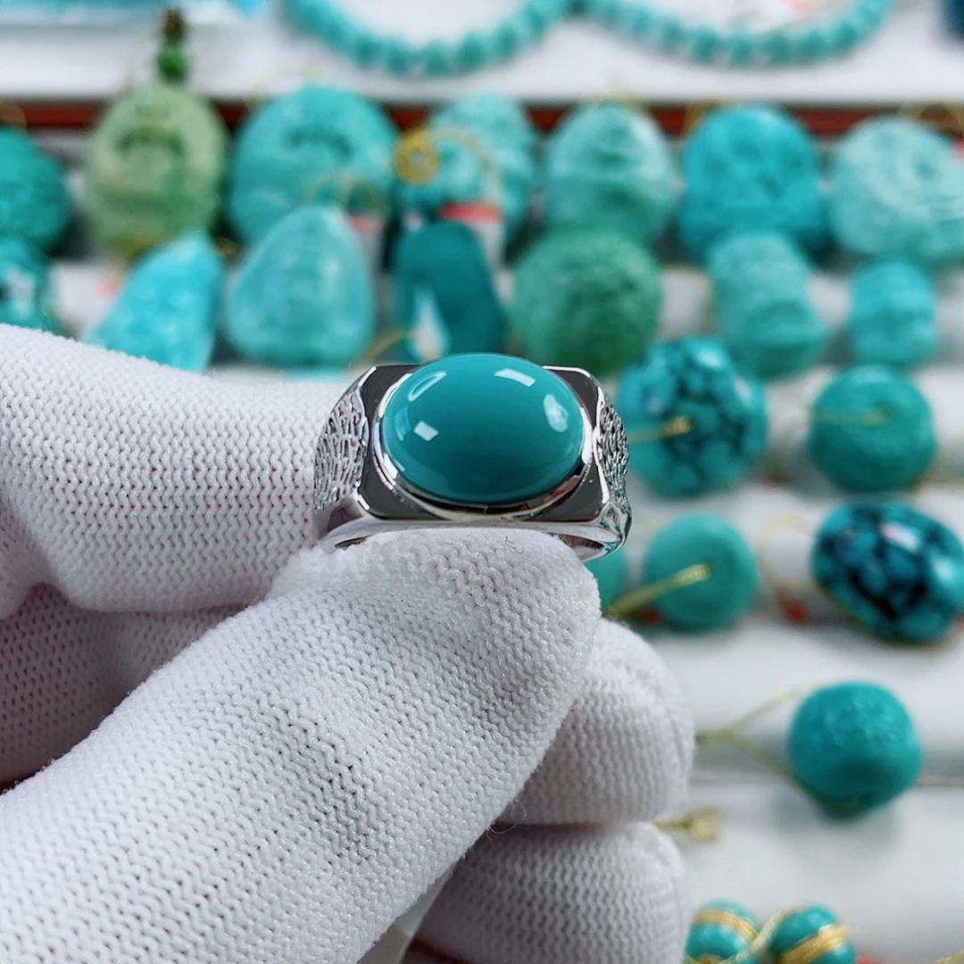 绿松石银S925镶嵌车挂