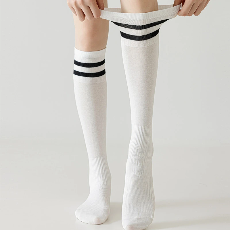 压力运动袜子女士网眼健身跑步跳绳羽毛球长筒袜7A抑菌防臭小腿袜