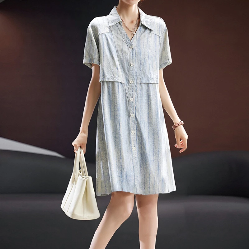 【李不了】晕染假两件连衣裙 89525015