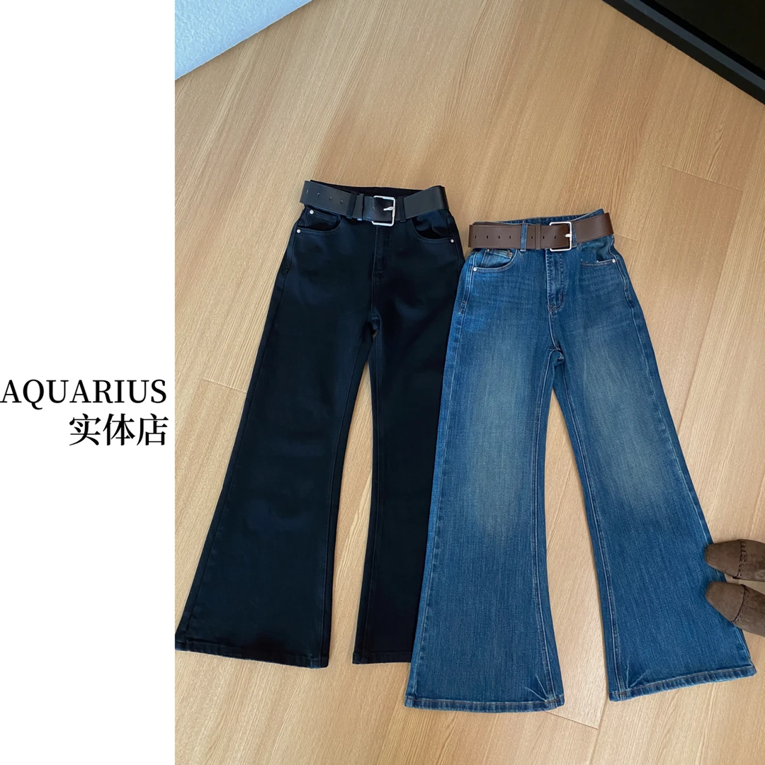 【AQUARIUS 】（超模裤）小众女神微喇牛仔裤6210