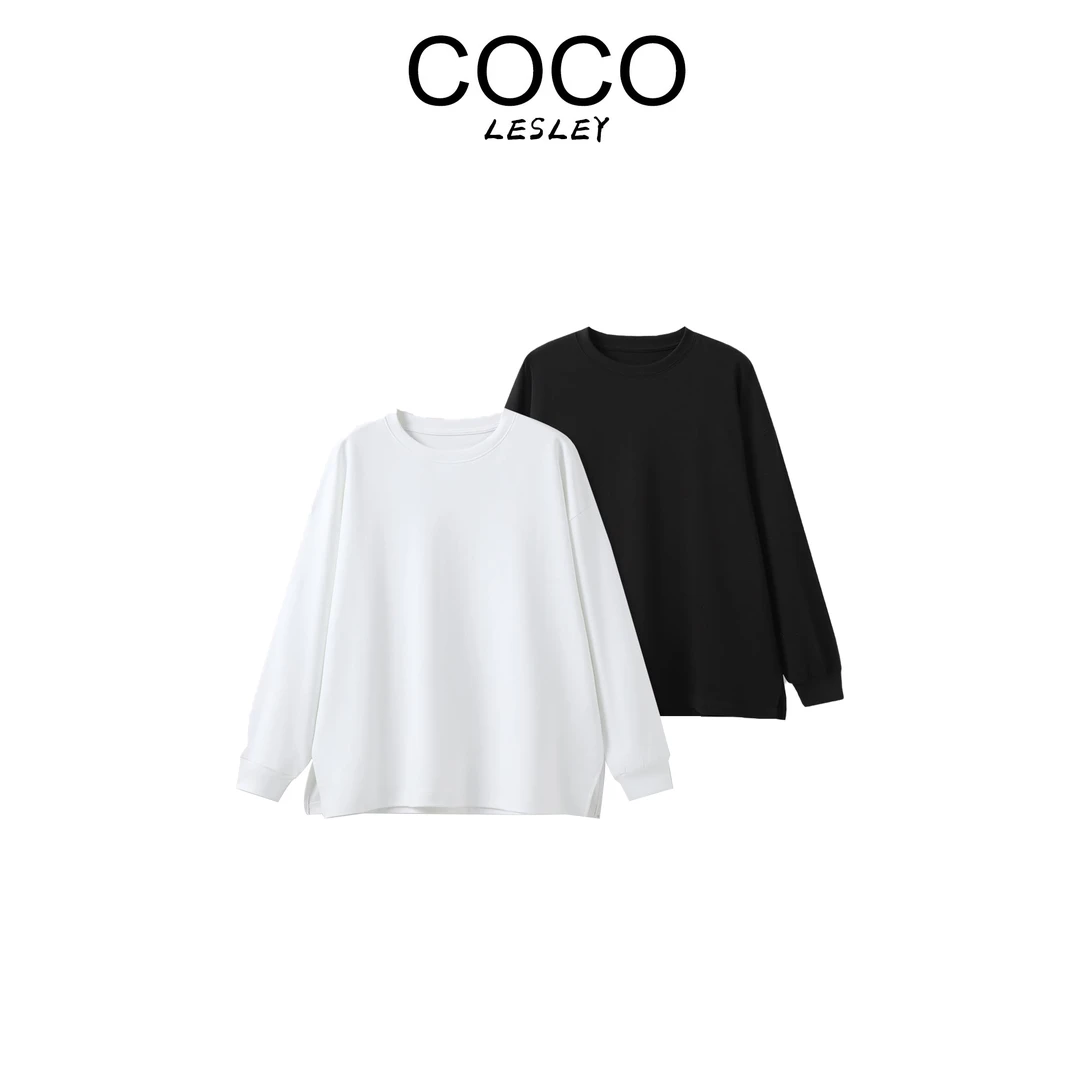 【COCO LESLEY】简约套头长袖圆领卫衣薄款宽松SS23195