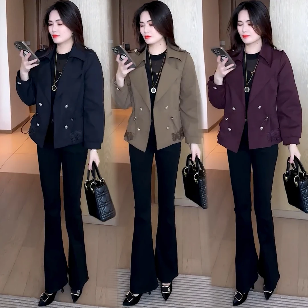 风衣短外套女2025秋季新款时髦洋气收腰显瘦小个子短款休闲大衣潮