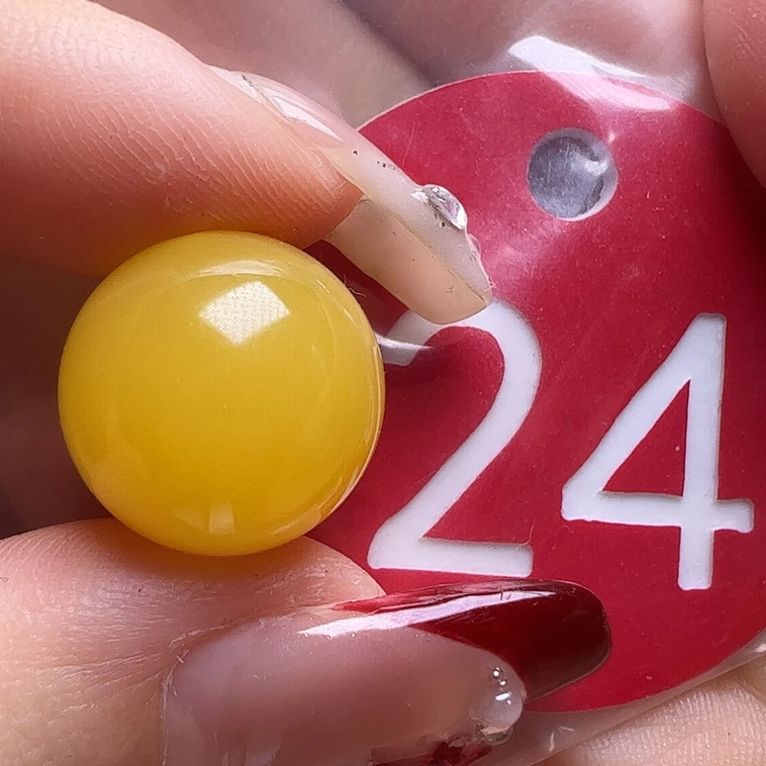 蜜蜡未镶嵌珠宝奇石14.7mm鸡油黄圆珠