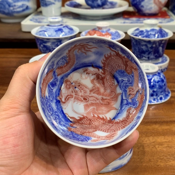 自成堂柴窑 青花釉里红