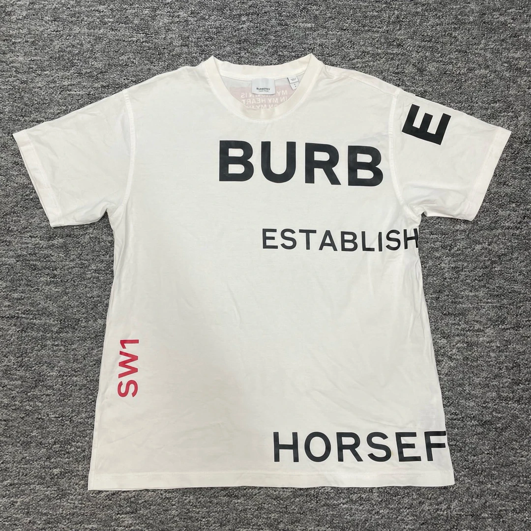 95新 BURBERRY/博柏利 S码/印花棉质短袖T恤/95新/几处油渍/0009