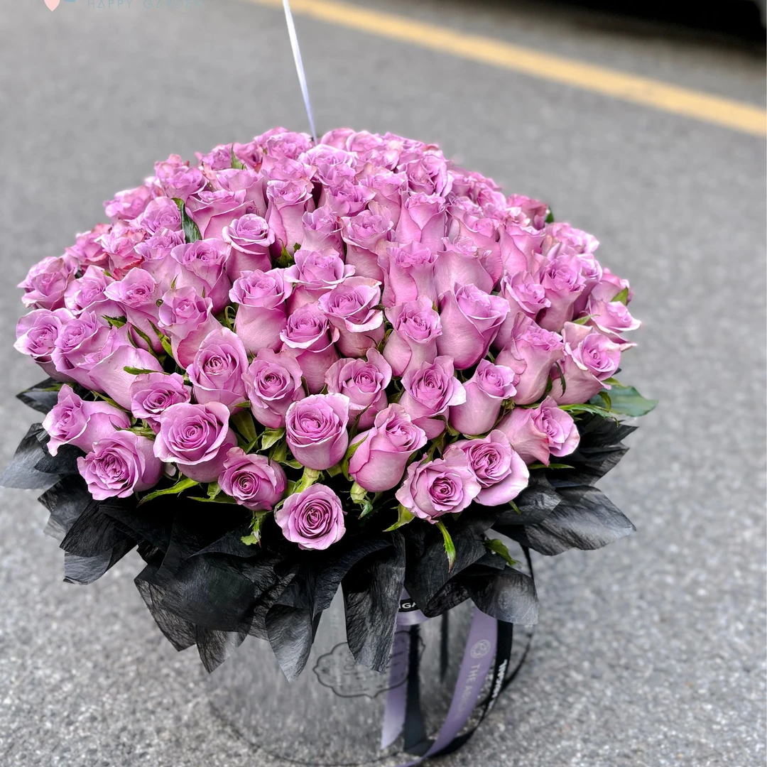 【此生此世】99支紫霞仙子抱抱桶 送女友告白求婚 赠送气球