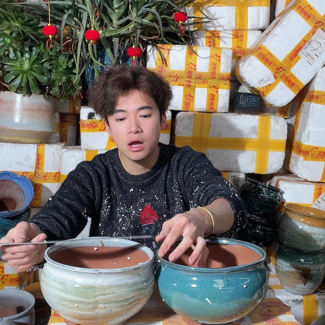 无铅玻璃宜兴紫砂花盆