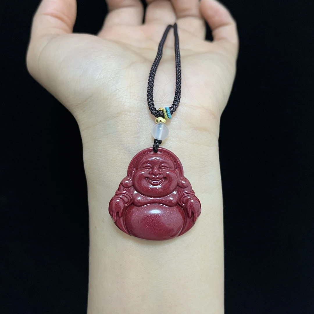 含辰砂工艺品【雪莉珠宝】朱砂紫金砂男女紫金砂佛公/观音卡30吊坠