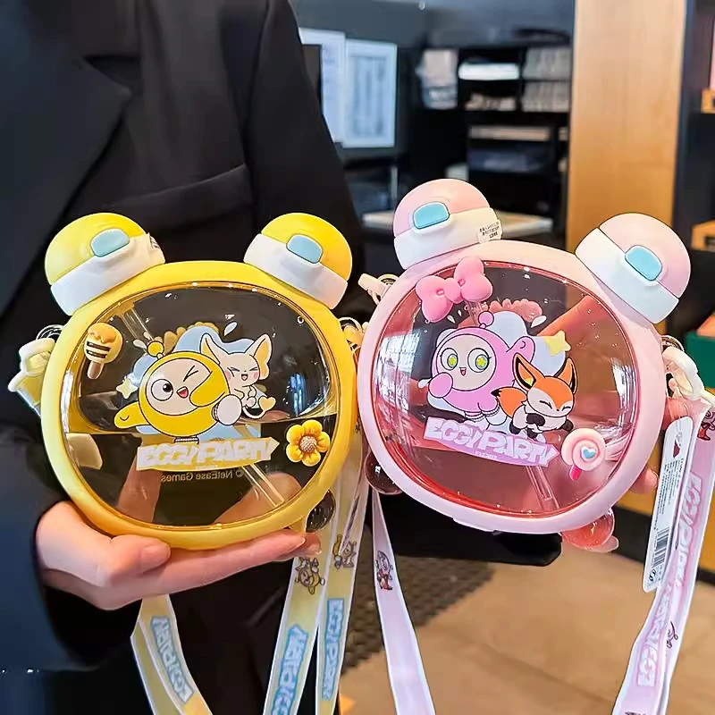 蛋仔派对儿童水杯可爱男女孩6-12岁吸管杯学生上学专用双饮杯便携