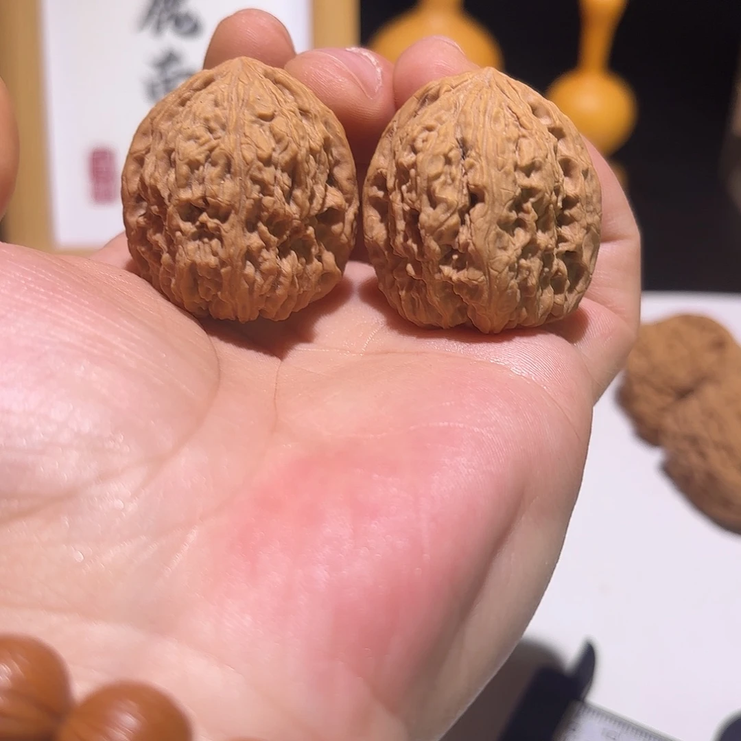 桃核把件南将9号35凹底