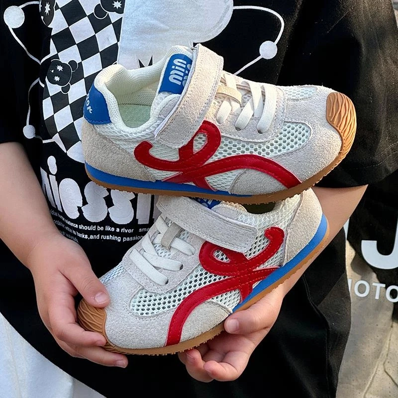 儿童运动鞋2025春夏新款男童跑步鞋透气网鞋德训鞋女童休网面