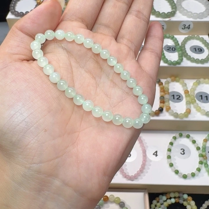 事***意和田玉未镶嵌手串卡6晴水微包容