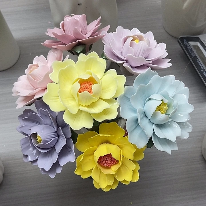 陶瓷纯手工捏花设计