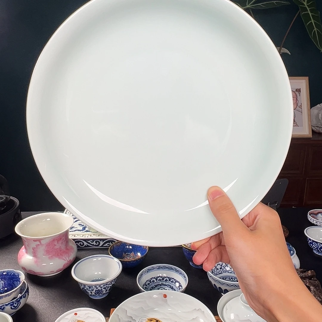 手工影青釉壶承果盘