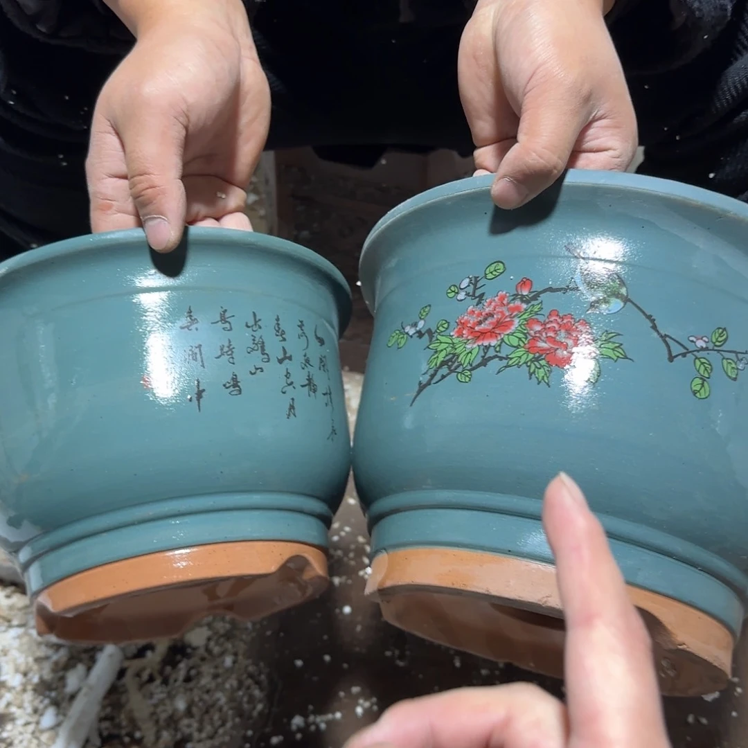 紫砂花盆口径23高度17口20高度14