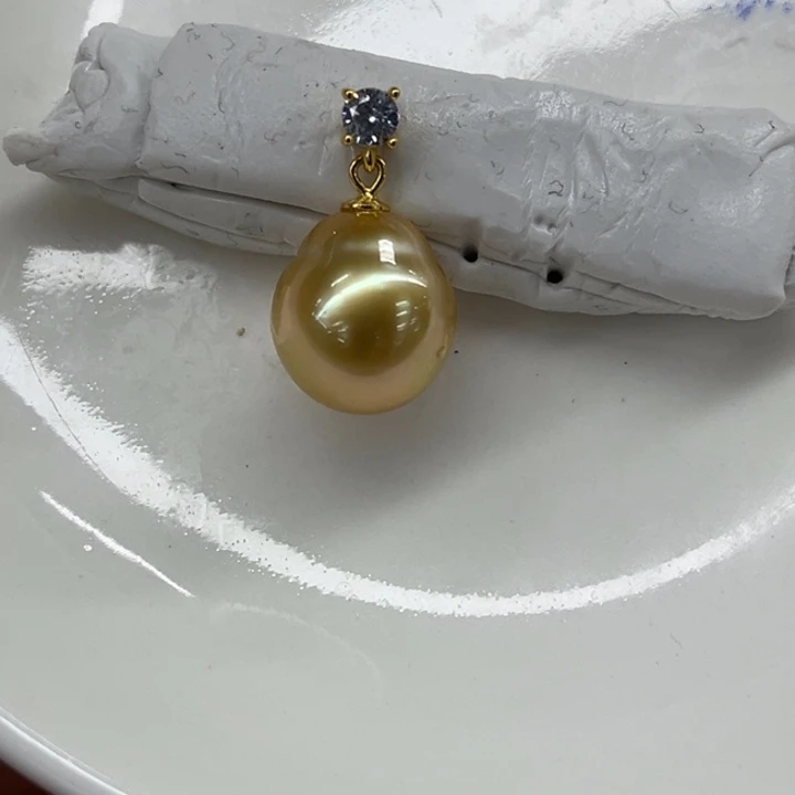 银S925镶嵌吊坠(不含链)海水珍珠11-12mm