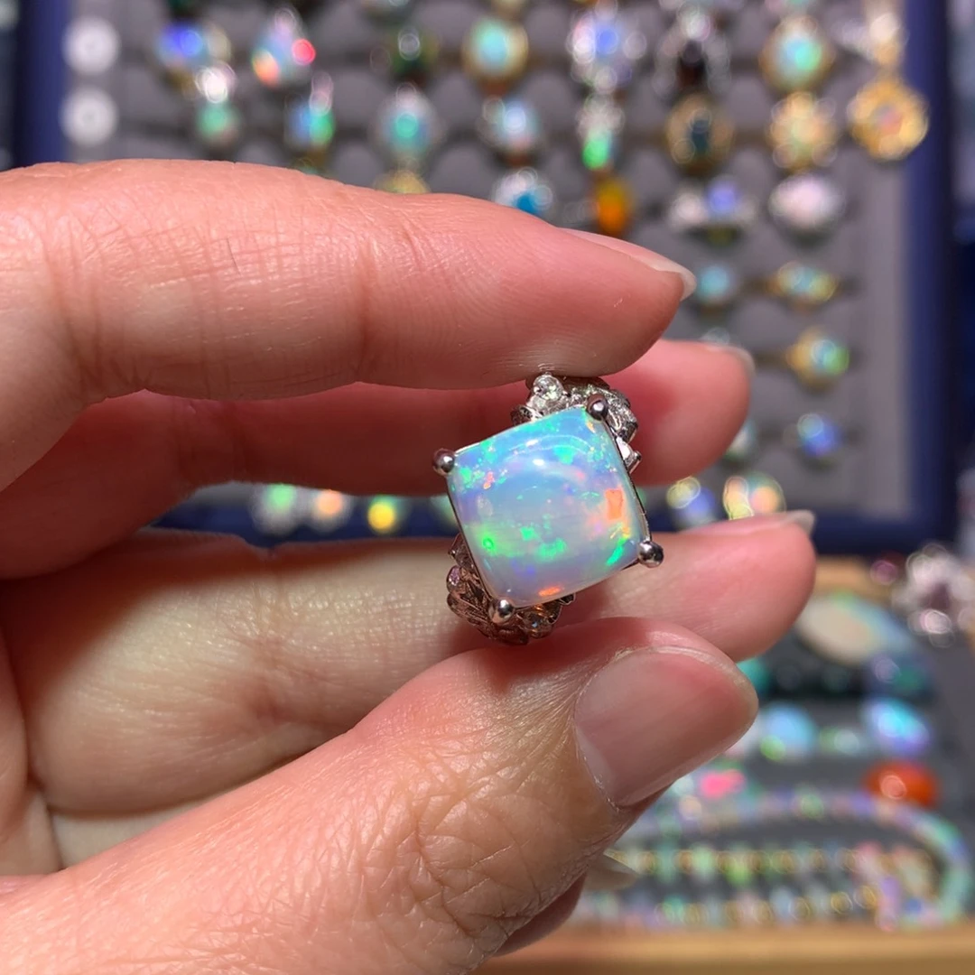 银S925镶嵌欧泊戒指款式