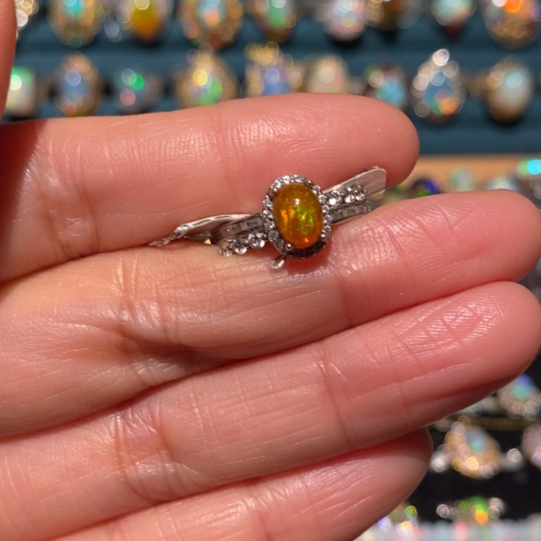 欧泊银S925镶嵌戒指