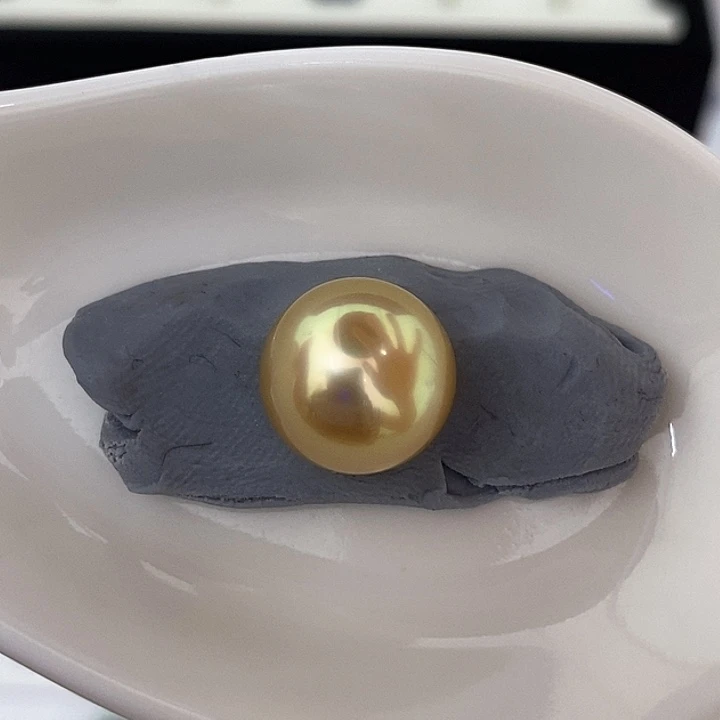 未镶嵌海水珍珠耳饰12mm南洋金珠单颗