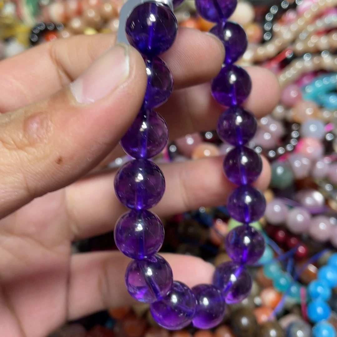 紫晶颈饰银S800镀金镶嵌