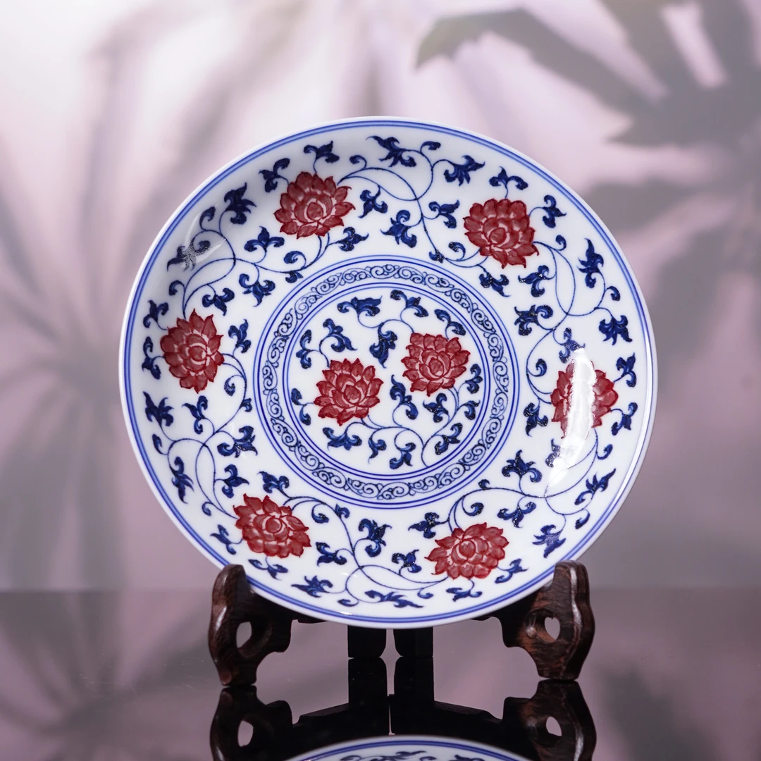 永明尚玩釉里红缠枝壶承手工高档大号复古家用高级陶瓷(YM026)