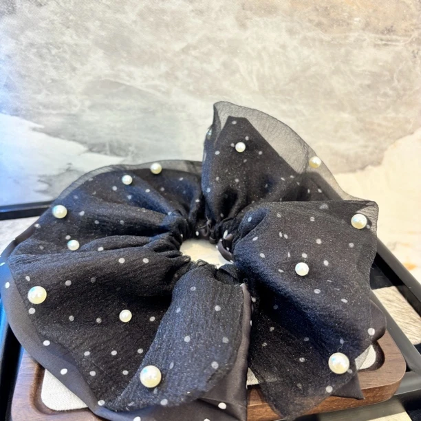 波点蕾丝zz黑色发圈FQ210