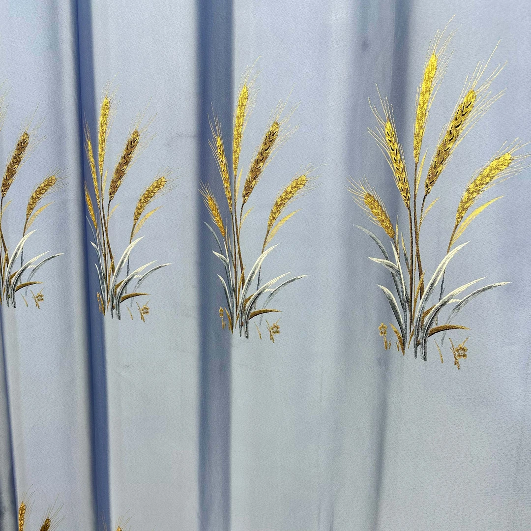 【五谷丰登】6米宽一套成品帘中式国风高精密色织提花遮光窗帘