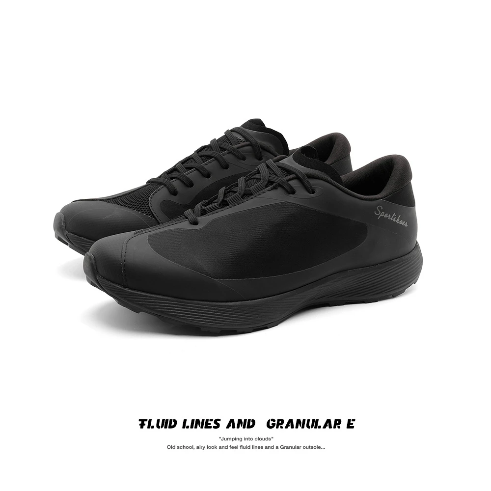 CPOZ舒适软底男鞋户外登山鞋透气网面减震黑色休闲百搭男鞋运动鞋