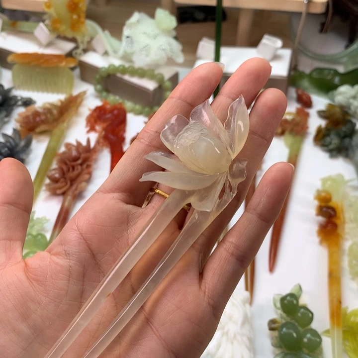 蛇纹石玉未镶嵌发饰j***z