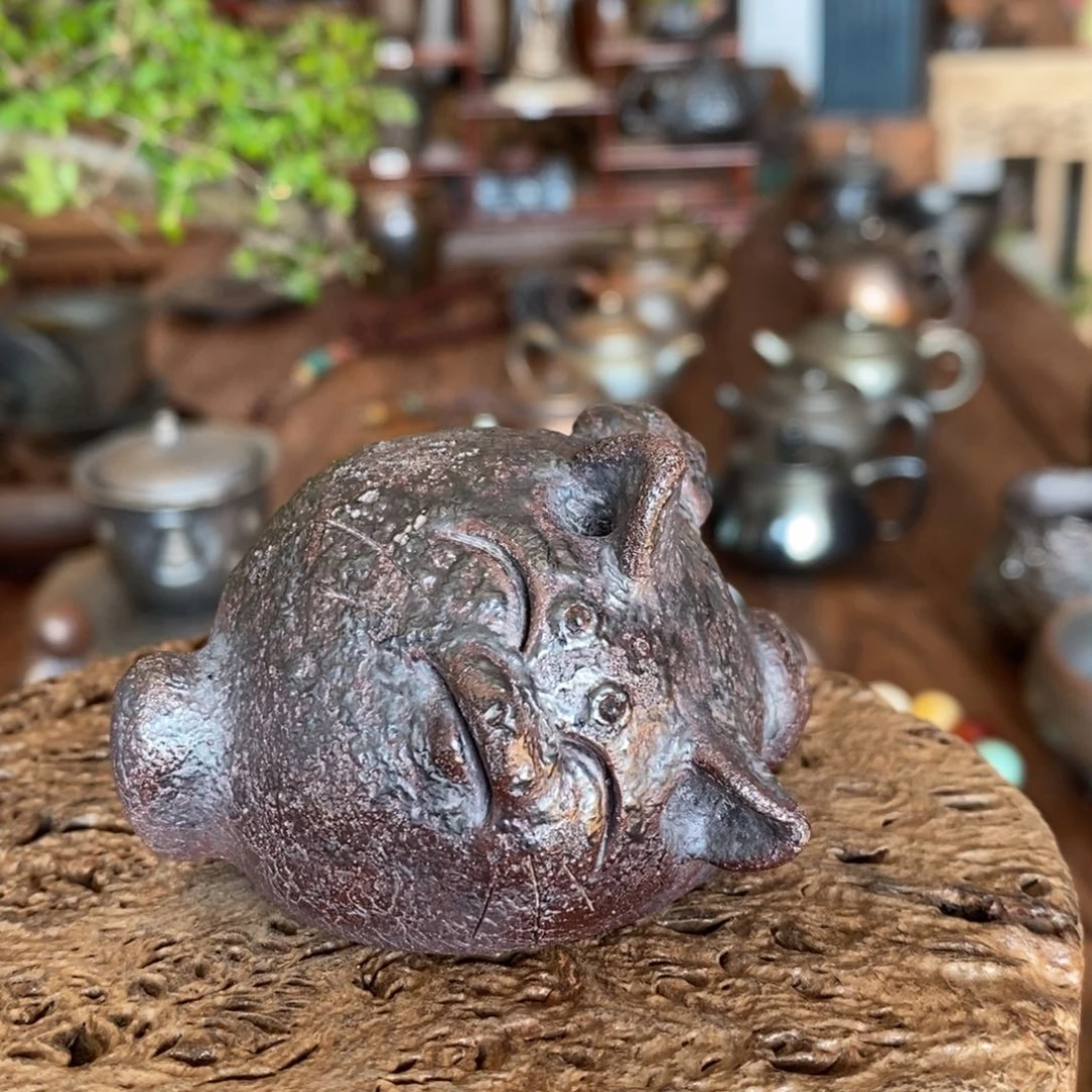 建水紫陶，纯柴烧全手工.茶宠.盖置，香插，一物多用