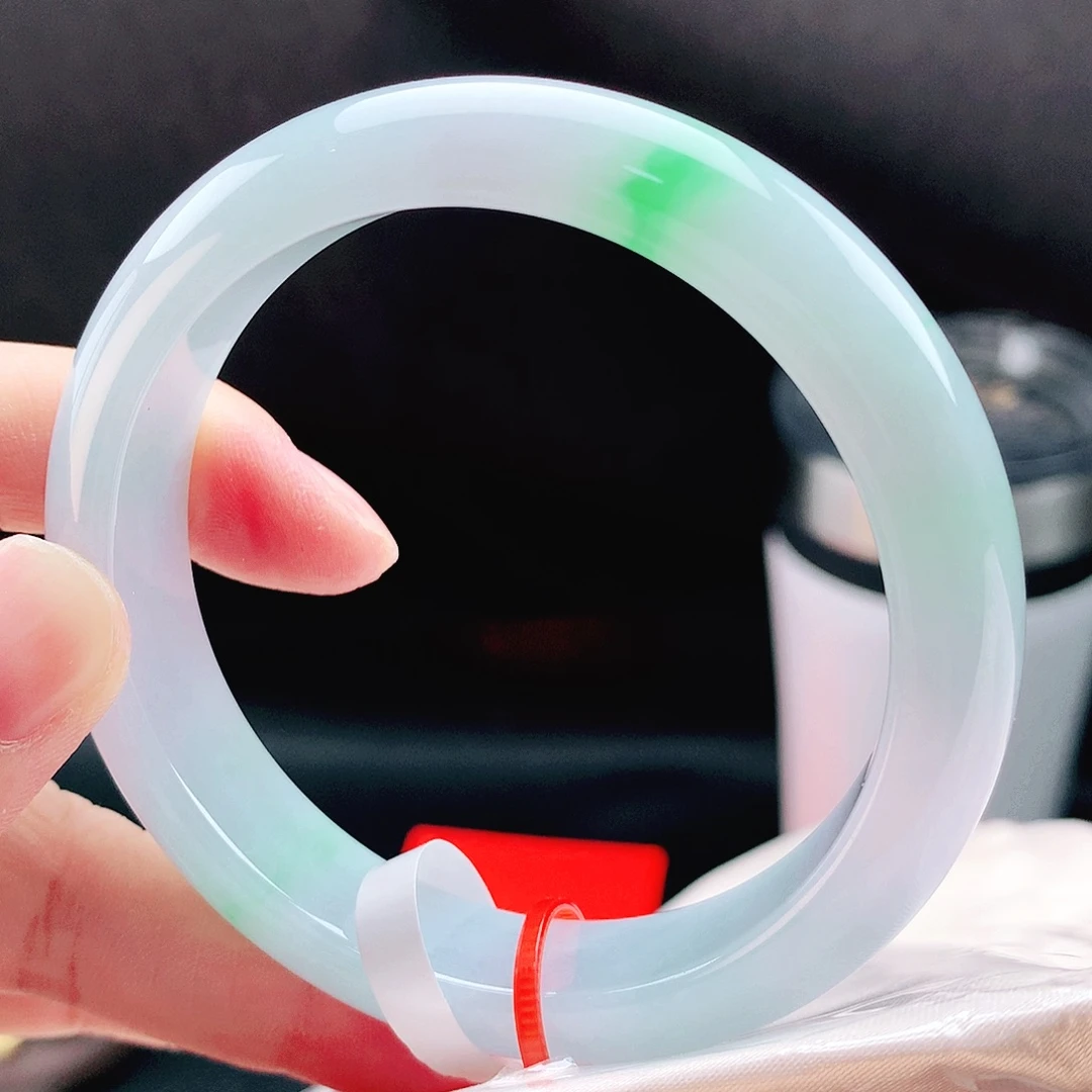 未镶嵌手镯翡翠56冰阳绿