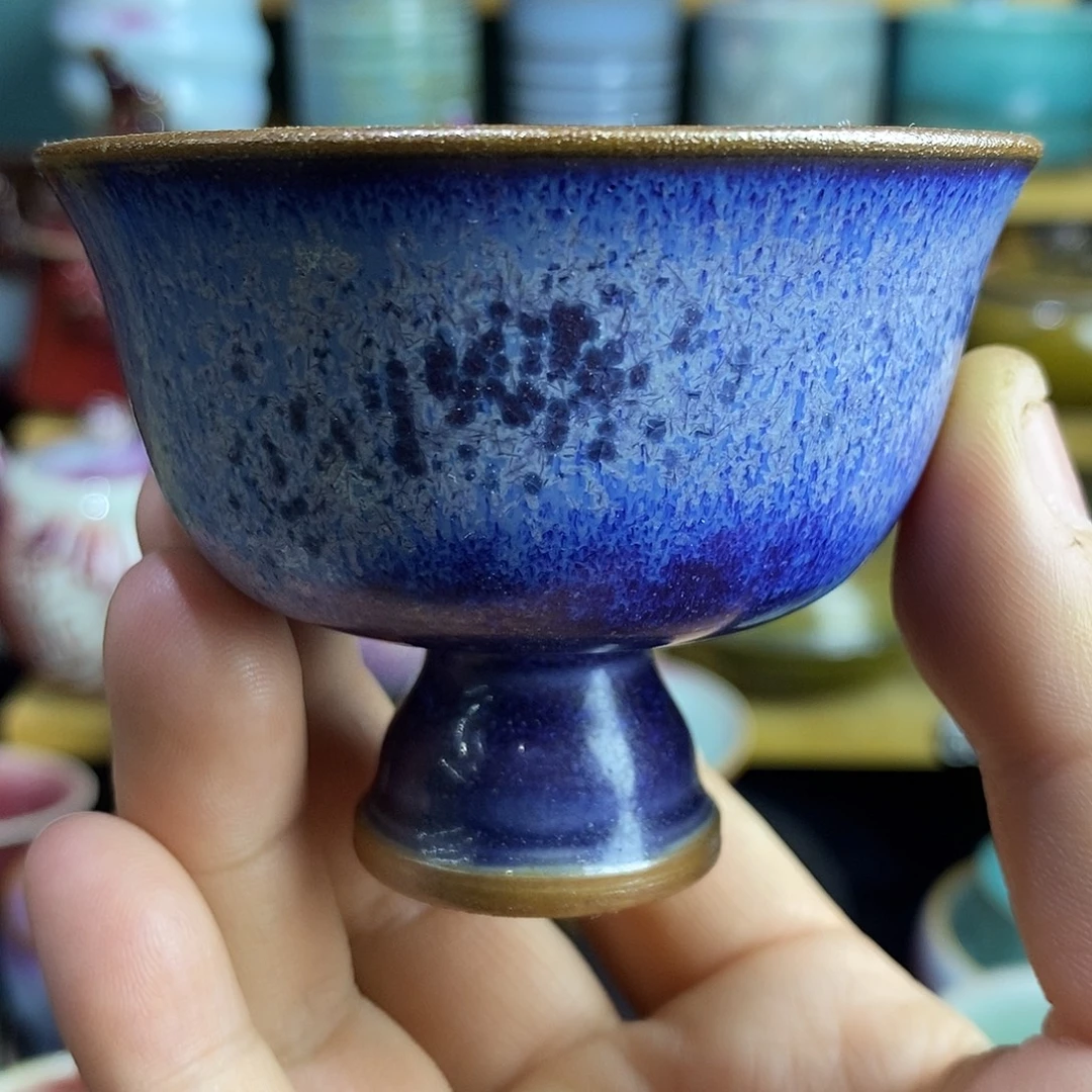 钧瓷壶高超钧窑-纯手工高足杯