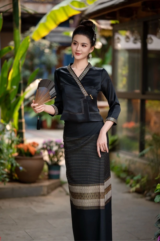 玉家人曼英民族套装复古传统傣装气质百搭套装民族风