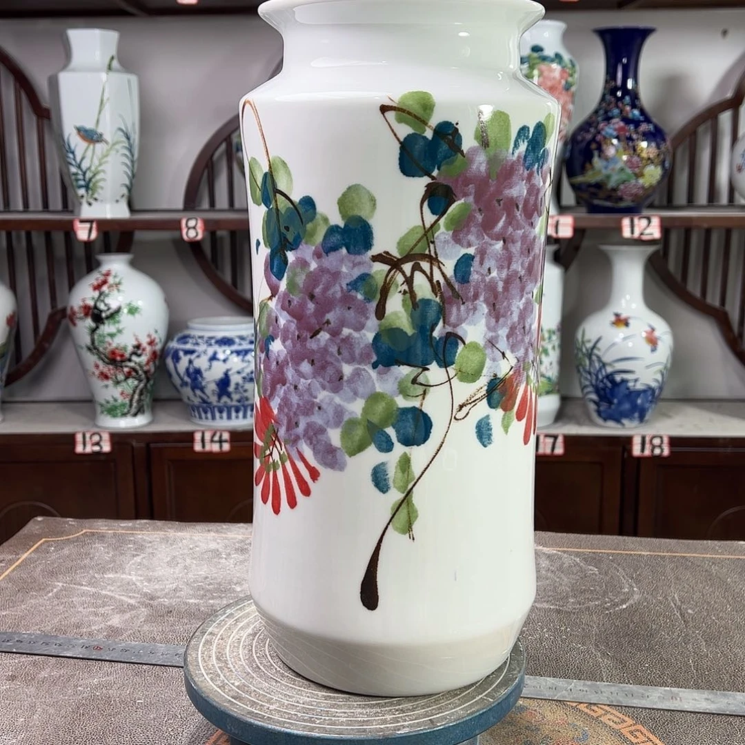 陶摆件景德镇陶瓷书紫藤