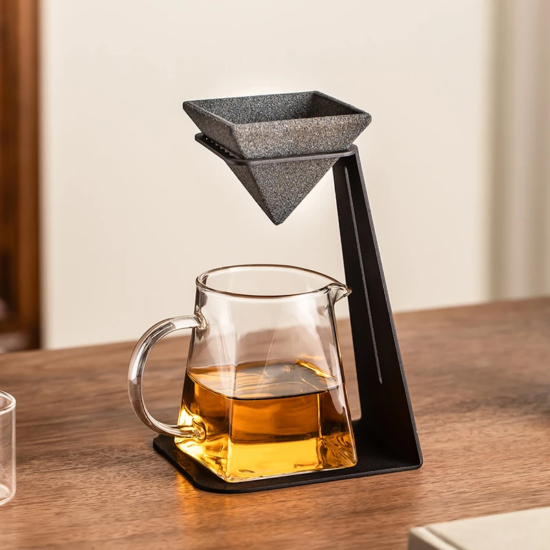 陶瓷无孔茶漏过滤器家用茶滤茶具配件茶滤茶漏一体公道杯泡茶神器