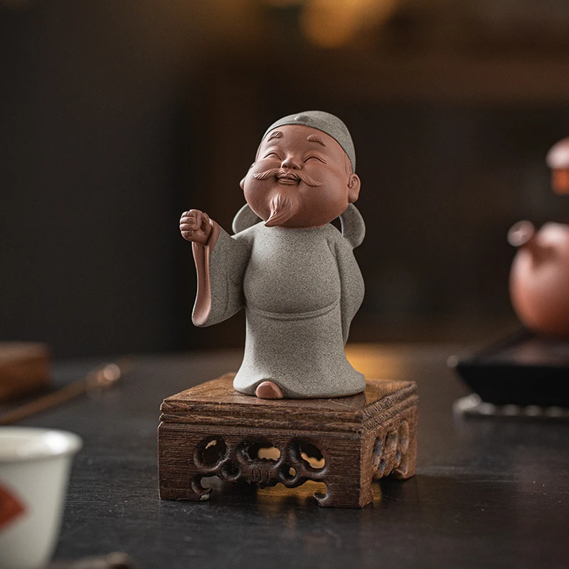 紫砂历史人物李白茶宠摆件创意可爱桌面摆设书房茶室茶台装饰礼品