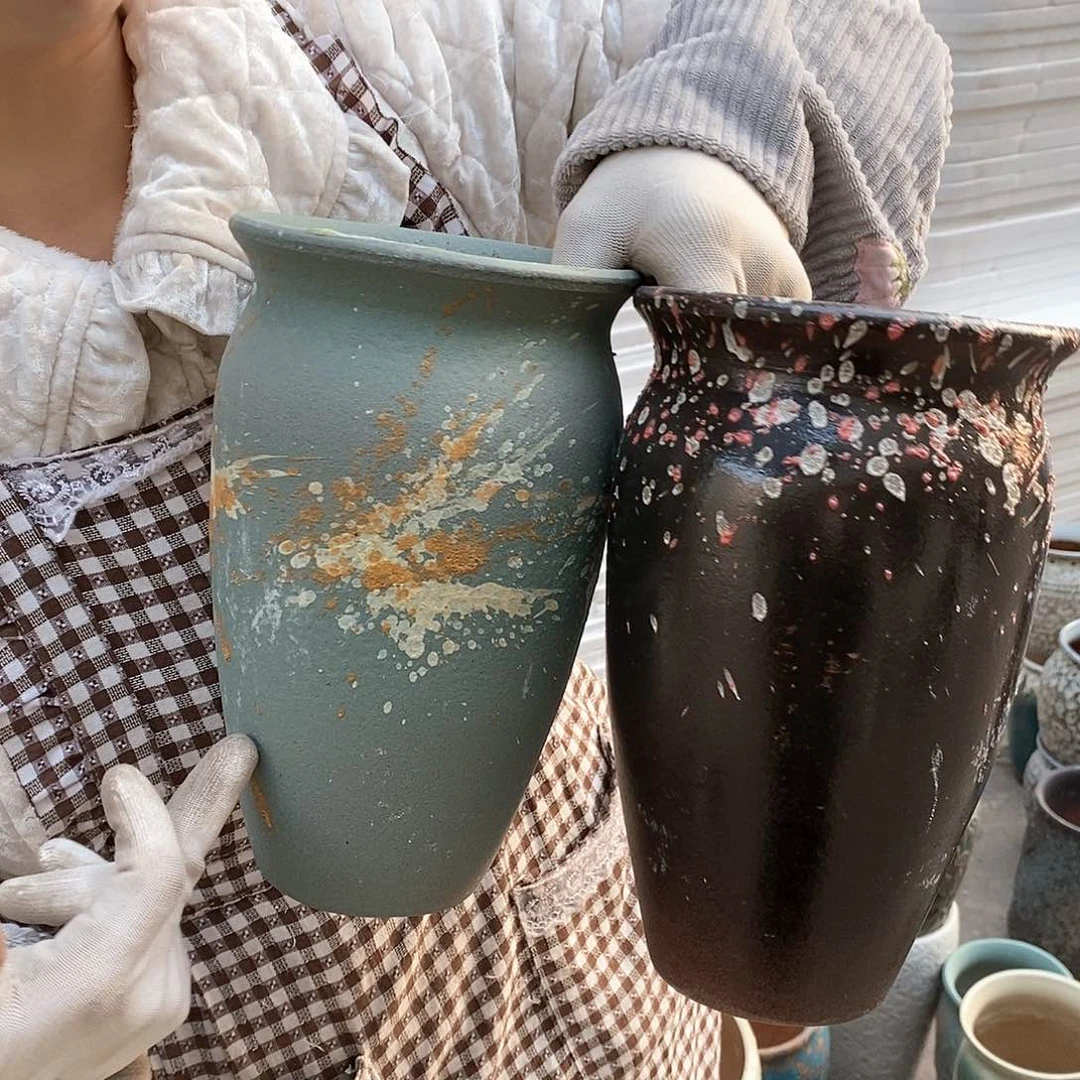 紫砂花盆瑕疵口15高25