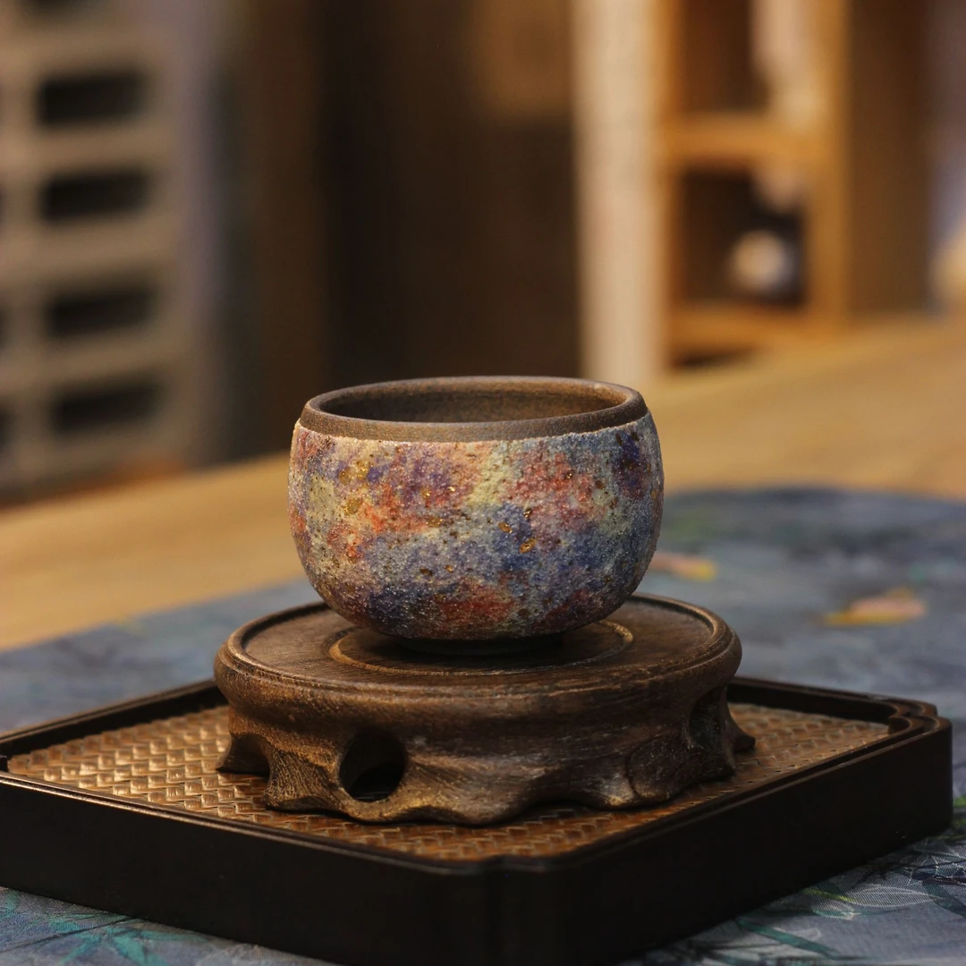 岩矿主人杯老岩泥复古手工陶瓷家用泡茶单杯茶具喝茶杯子高端茶盏