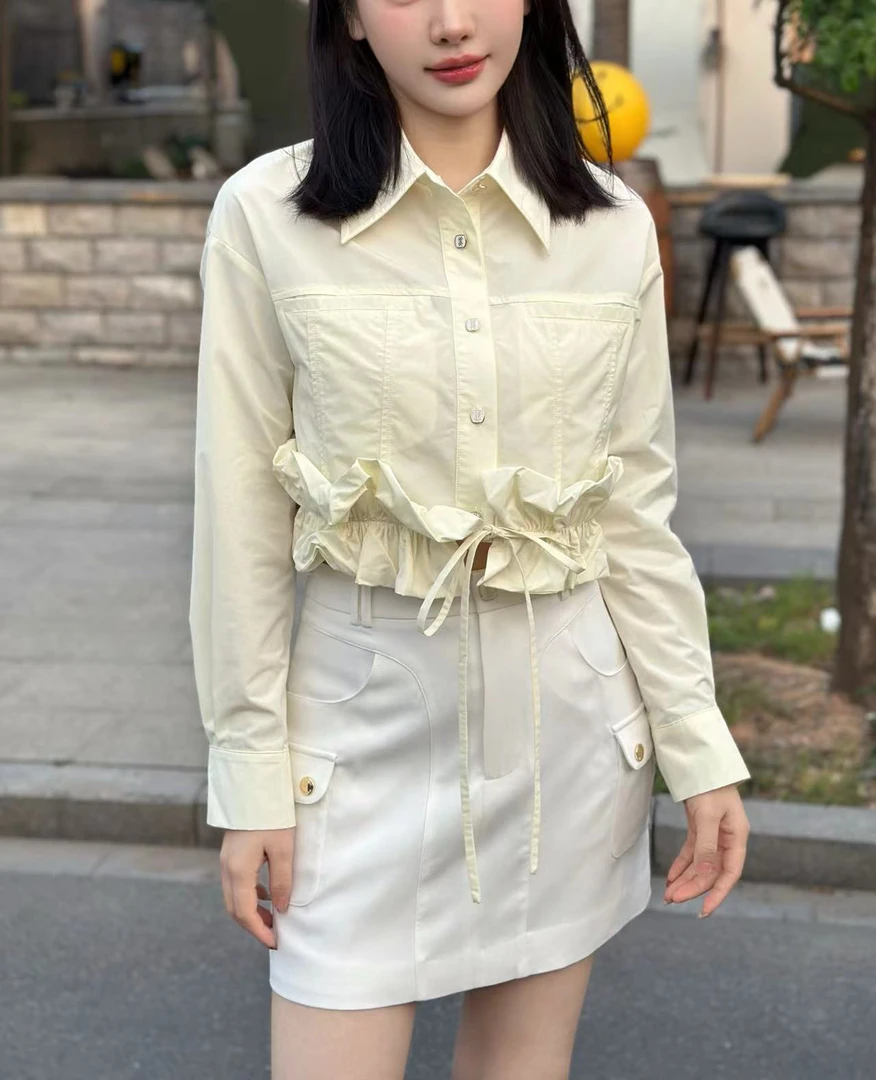 设计师品牌YJL 白色半身裙25C8016-02