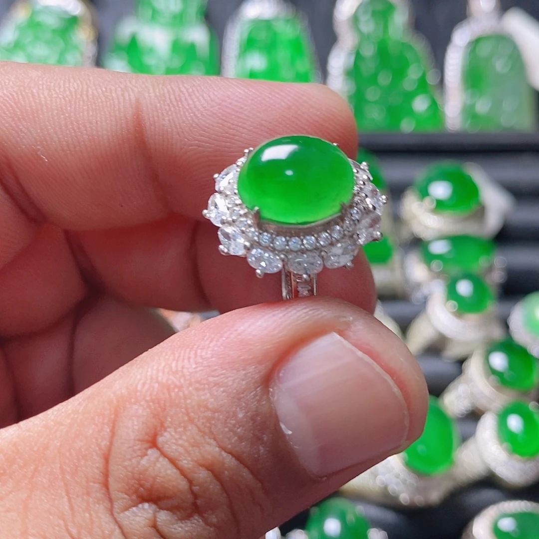 翡翠银S925镶嵌颈饰