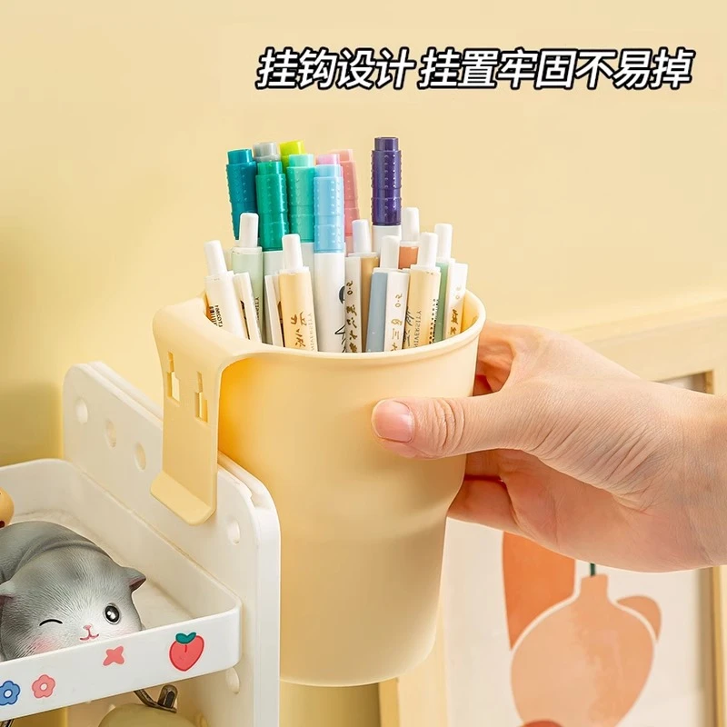 实用桌面收纳筒简约笔盒学生宿舍整理箱化妆刷放置盒可爱蝴蝶创意